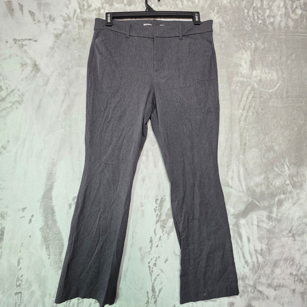 Old Navy Womens High-Rise Pixie Flare Gray Stretch Dress Pants Size 14